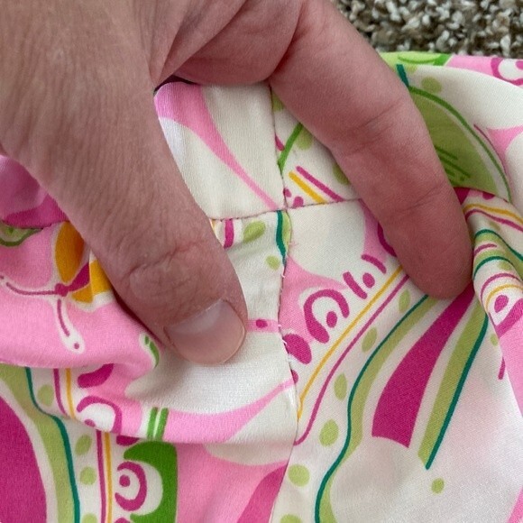 Vintage 80s 90s Lilly Pulitzer Midi Pink Summer Silk Floral Paisley Skirt Size 2 - Picture 9 of 16